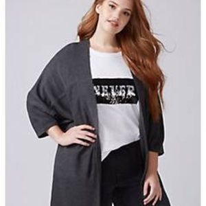 Lane Bryant Fast Lane 3/4-Sleeve Open Cardigan